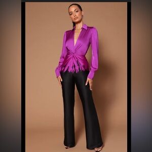 🖤 Mina Wide Leg Jumpsuit – Black/Pink • New w/ Tags • XL